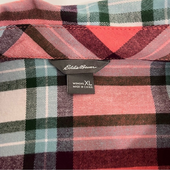 Eddie Bauer Plaid Flannel Button Front Long Sleeve Shirt - Picture 9 of 15